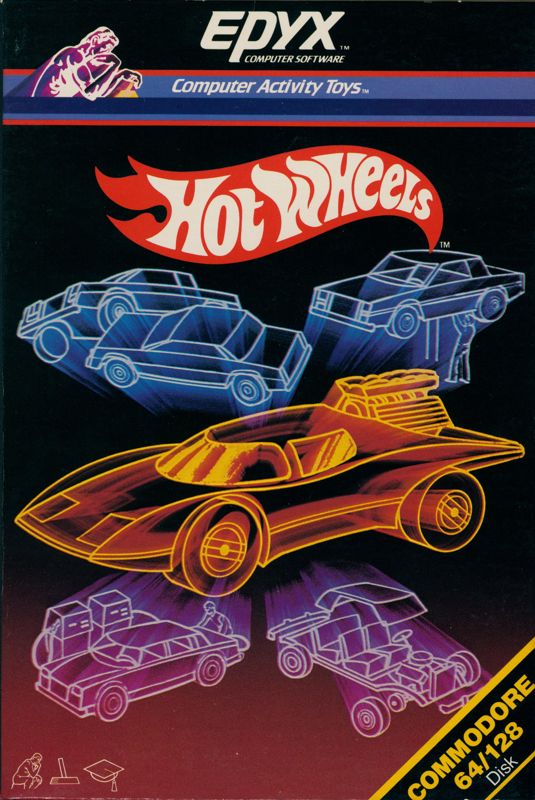 Hot Wheels box art for Commodore 64
